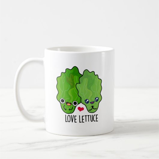 Liefde Sla Grappige Veggie Pun Koffiemok (Links)