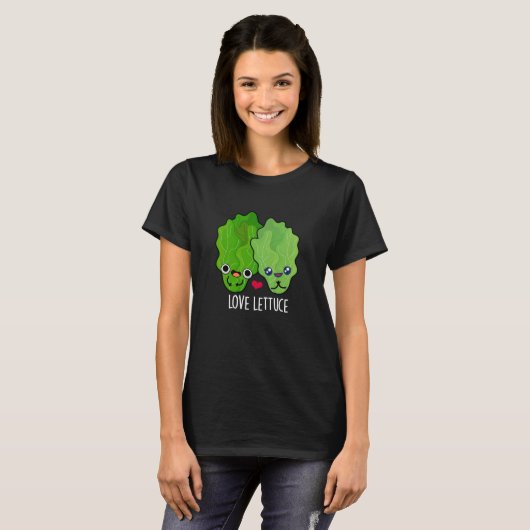 Liefde Sla Grappige Veggie Pun T-shirt (Voorkant volledig)