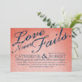 Liefde slaagt nooit in Rustic Wedding Kaart (Staand voorkant)