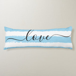Liefde Slaap Blauw Wit Gestreept Aquarel  Lichaamskussen