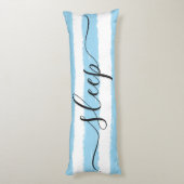 Liefde Slaap Blauw Wit Gestreept Waterverf Lichaamskussen (Achterkant (Verticaal))