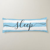 Liefde Slaap Blauw Wit Gestreept Waterverf Lichaamskussen (Achterkant)