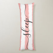 Liefde Slaap Blauw Wit Gestreept Waterverf Lichaamskussen (Achterkant (Verticaal))