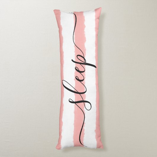 Liefde Slaap Blauw Wit Gestreept Waterverf Lichaamskussen (Achterkant (Verticaal))