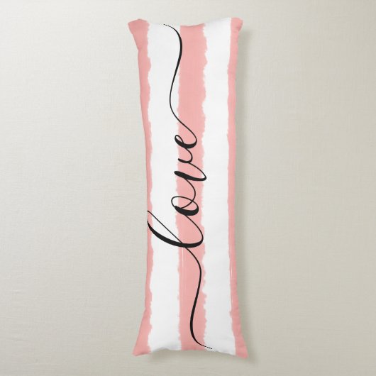 Liefde Slaap Blauw Wit Gestreept Waterverf Lichaamskussen (Voorkant Verticaal)