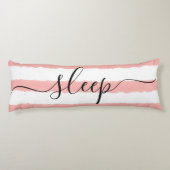 Liefde Slaap Blauw Wit Gestreept Waterverf Lichaamskussen (Achterkant)