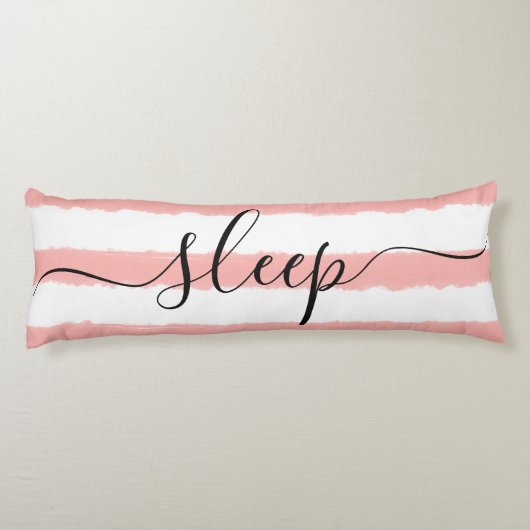 Liefde Slaap Blauw Wit Gestreept Waterverf Lichaamskussen (Achterkant)