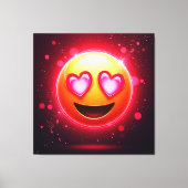 Liefde sloeg emoji harten gloeien canvas afdruk (Voorkant)
