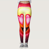 Liefde sloeg emoji harten gloeien leggings (Voorkant)