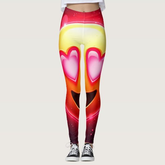 Liefde sloeg emoji harten gloeien leggings (Voorkant)