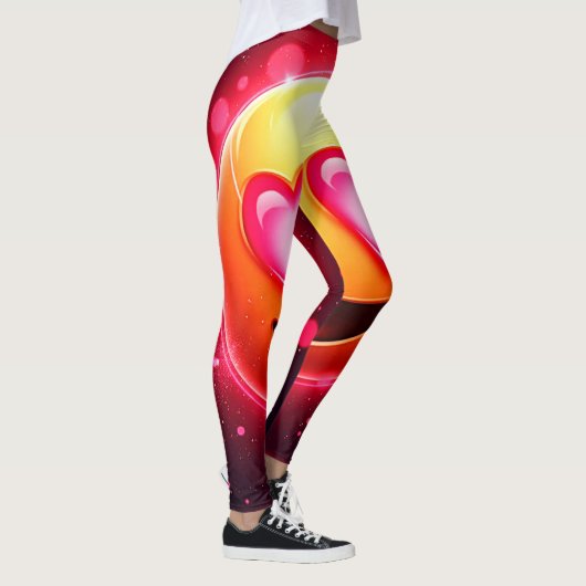 Liefde sloeg emoji harten gloeien leggings (Rechts)