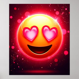 Liefde sloeg emoji harten gloeien poster