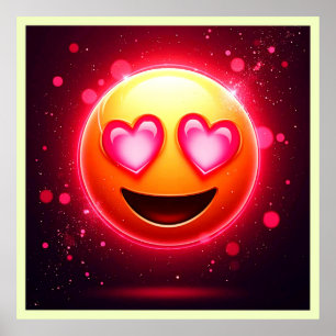 Liefde sloeg emoji harten gloeien poster