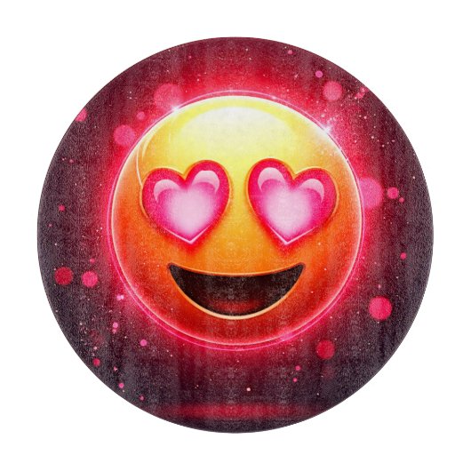 Liefde sloeg emoji harten gloeien snijplank (Voorkant)