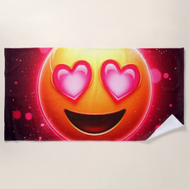 Liefde sloeg emoji harten gloeien strandlaken