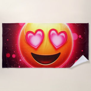 Liefde sloeg emoji harten gloeien strandlaken