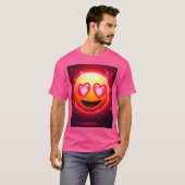 Liefde sloeg emoji harten gloeien t-shirt (Voorkant volledig)