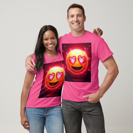 Liefde sloeg emoji harten gloeien t-shirt (Unisex)
