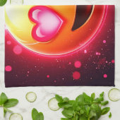 Liefde sloeg emoji harten gloeien theedoek (Gevouwen)