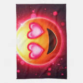 Liefde sloeg emoji harten gloeien theedoek (Verticaal)