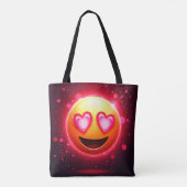 Liefde sloeg emoji harten gloeien tote bag (Achterkant)