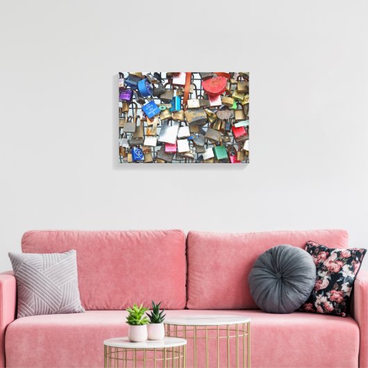 Liefde sloten canvas afdruk (Insitu (Woonkamer))