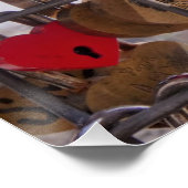 Liefde sloten en Eiffeltoren. Parijs. Frankrijk. P Perfect Poster (Hoek)