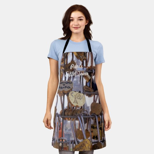 Liefde sloten en Eiffeltoren. Parijs. Frankrijk. Schort (Gedragen)