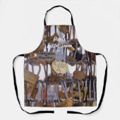 Liefde sloten en Eiffeltoren. Parijs. Frankrijk. Schort (Voorkant)