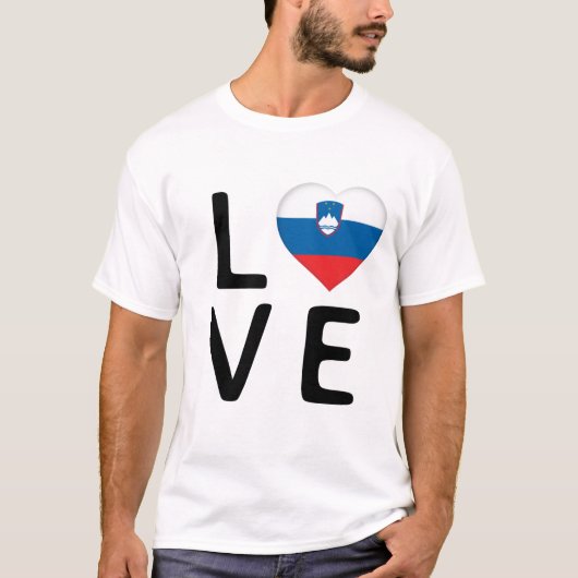 Liefde - Slovenië vlag T-shirt (Voorkant)