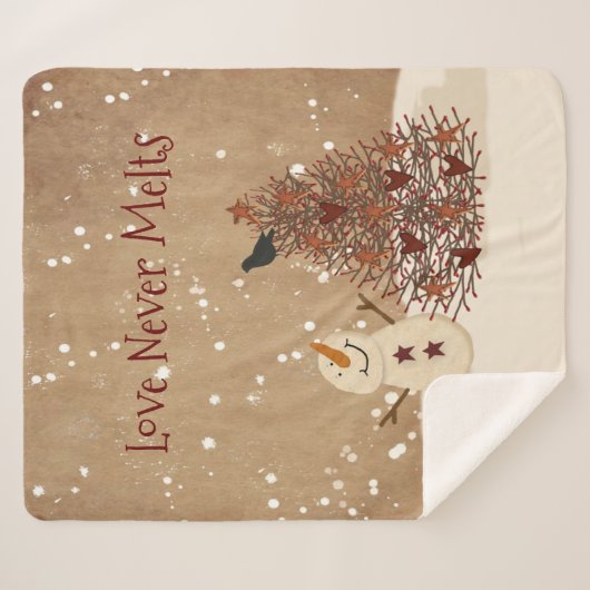 Liefde smelt nooit Sherpa deken (Voorkant (horizontaal))