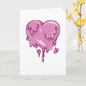 Liefde Smelt Pixel Art Kaart (Gele Bloem)