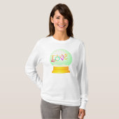 Liefde sneeuw wereldbol schattig boho kleurrijk t-shirt (Voorkant volledig)