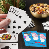 Liefde & Sneeuwmensen: Blauwgroen Pokerkaarten (Insitu)