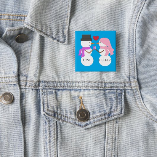 Liefde & Sneeuwmensen: Blauwgroene Button (In situ)