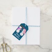 Liefde & Sneeuwmensen: Deep Zee Blue Cadeaulabel (Met Touw)