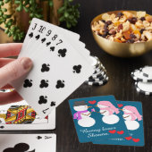 Liefde & Sneeuwmensen: Diepzeeblauw Pokerkaarten (Insitu)