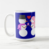 Liefde & Sneeuwmensen: Donkerblauw Koffiemok (Links)