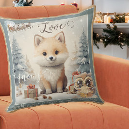Liefde Sneeuwt Sweet Fox Kerstmis Kussen