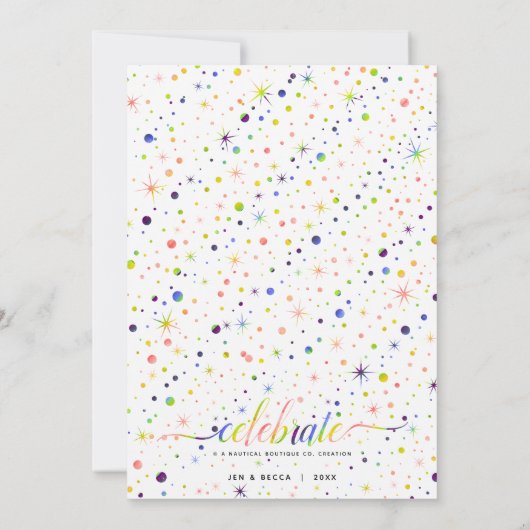 Liefde + Sneeuwvlokken vieren | Regenboog + LGBT Feestdagenkaart (Achterkant)