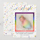 Liefde + Sneeuwvlokken vieren  | Regenboog + LGBT Feestdagenkaart (Voorkant / Achterkant)