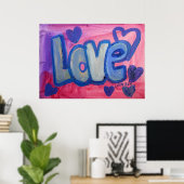 Liefde Snoep schilderen Kunstwerk afdrukken Poster (Thuiskantoor)