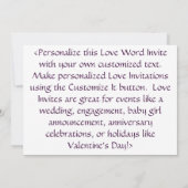 Liefde Snoepjes Uitnodigingen of aankondigingen (Achterkant)