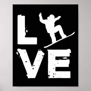 Liefde Snowboard Jeugd Freestyle Snowboarden Kinde Poster