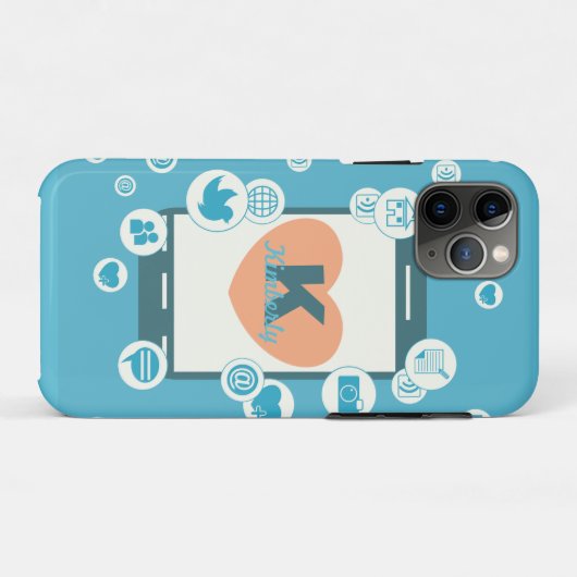 Liefde Social Media Aangepaste Monogram Telefoon C Case-Mate iPhone Case (Achterkant (horizontaal))