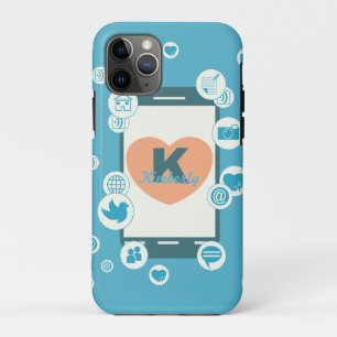Liefde Social Media Monogram Telefoonhoesje iPhone 11 Pro Hoesje