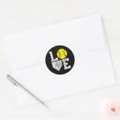 Liefde Softball Mam Pa Ronde Sticker (Envelop)