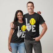 Liefde Softball Mam Pa T-shirt (Unisex)