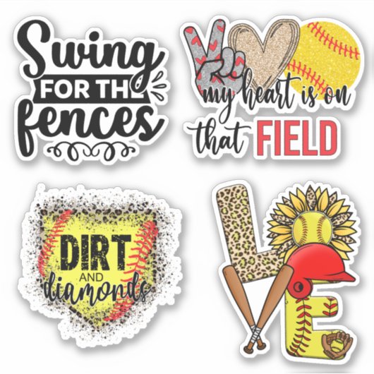 Liefde Softball Sticker (Voorkant)