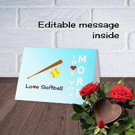 Liefde Softball Valentijnsdag romantische sporten Feestdagen Kaart